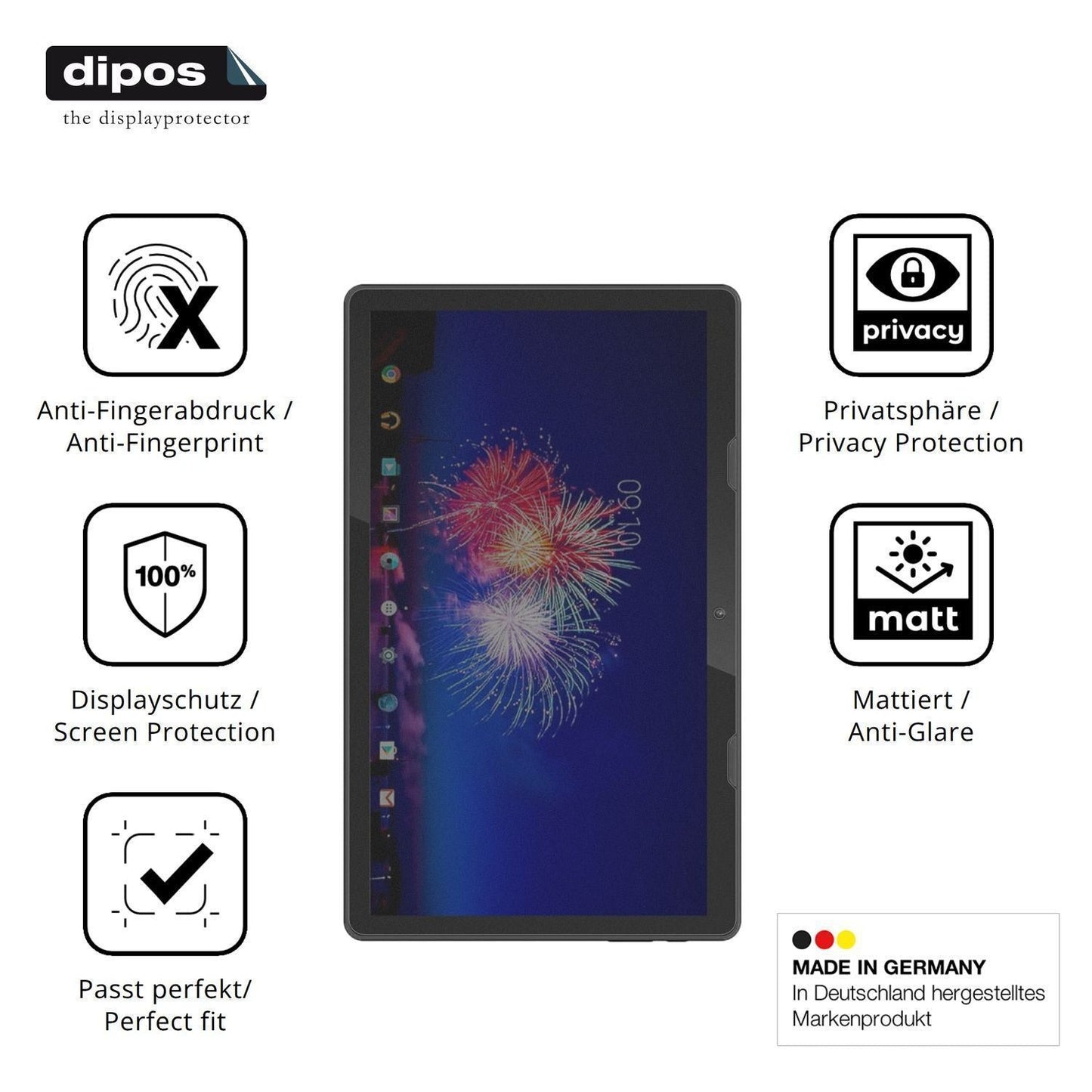 Blickschutzfolie für Xoro MegaPAD 1333 matt Schutz (5)
