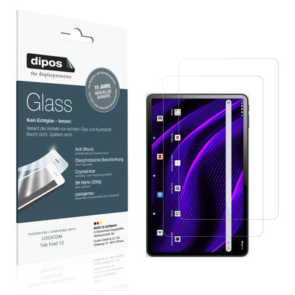 2x 9H Schutzfolie für LOGICOM Tab Fold 12 Panzerfo (1)