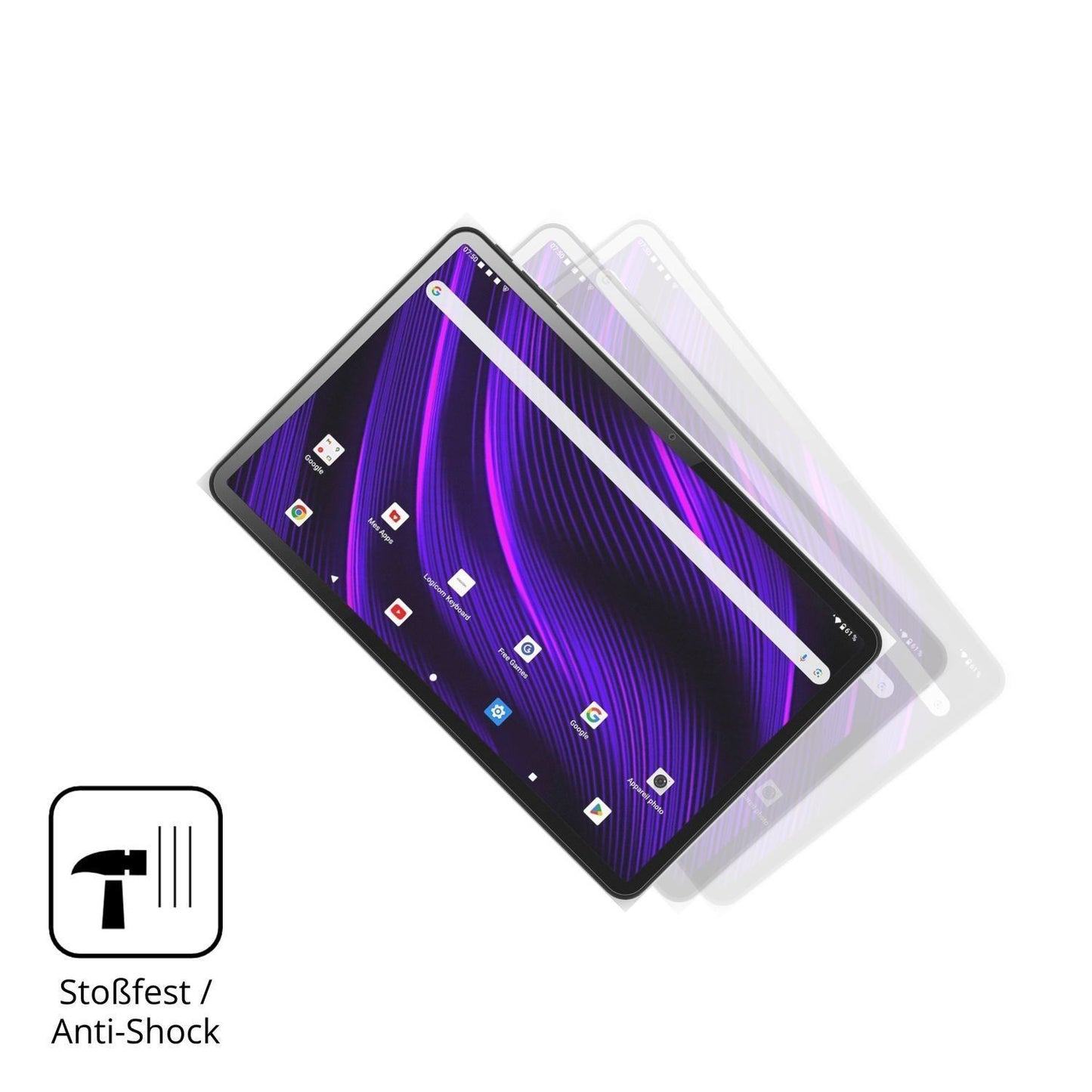 2x 9H Schutzfolie matt für LOGICOM Tab Fold 12 Pan (4)