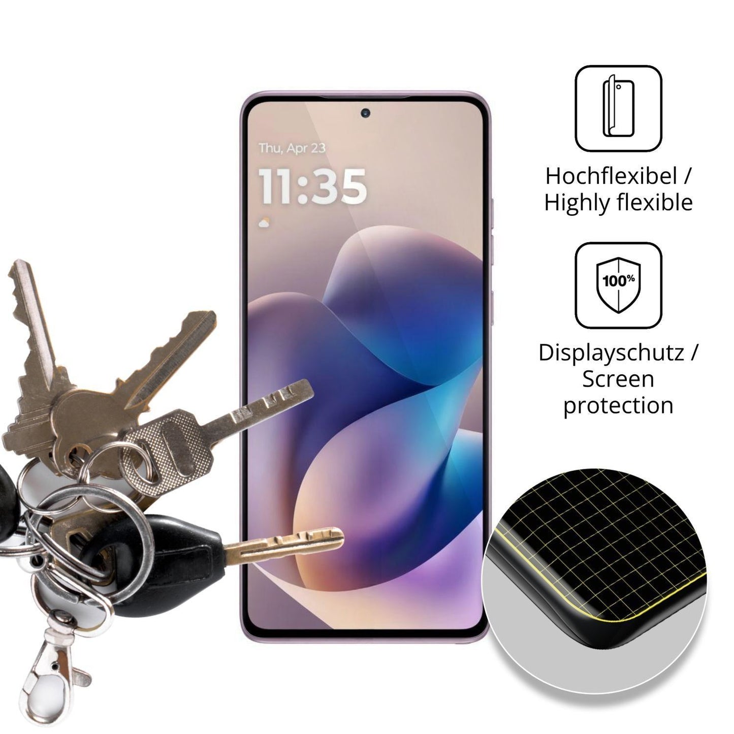 2x 3D Full Cover Schutzfolie für Motorola Moto G S (3)