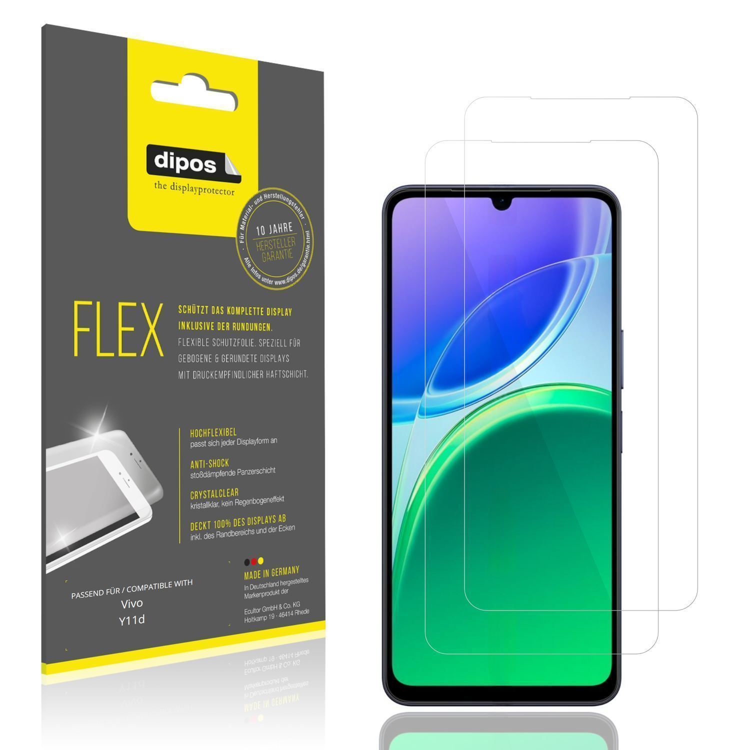 2x 3D Full Cover Schutzfolie für Vivo Y11d (1)