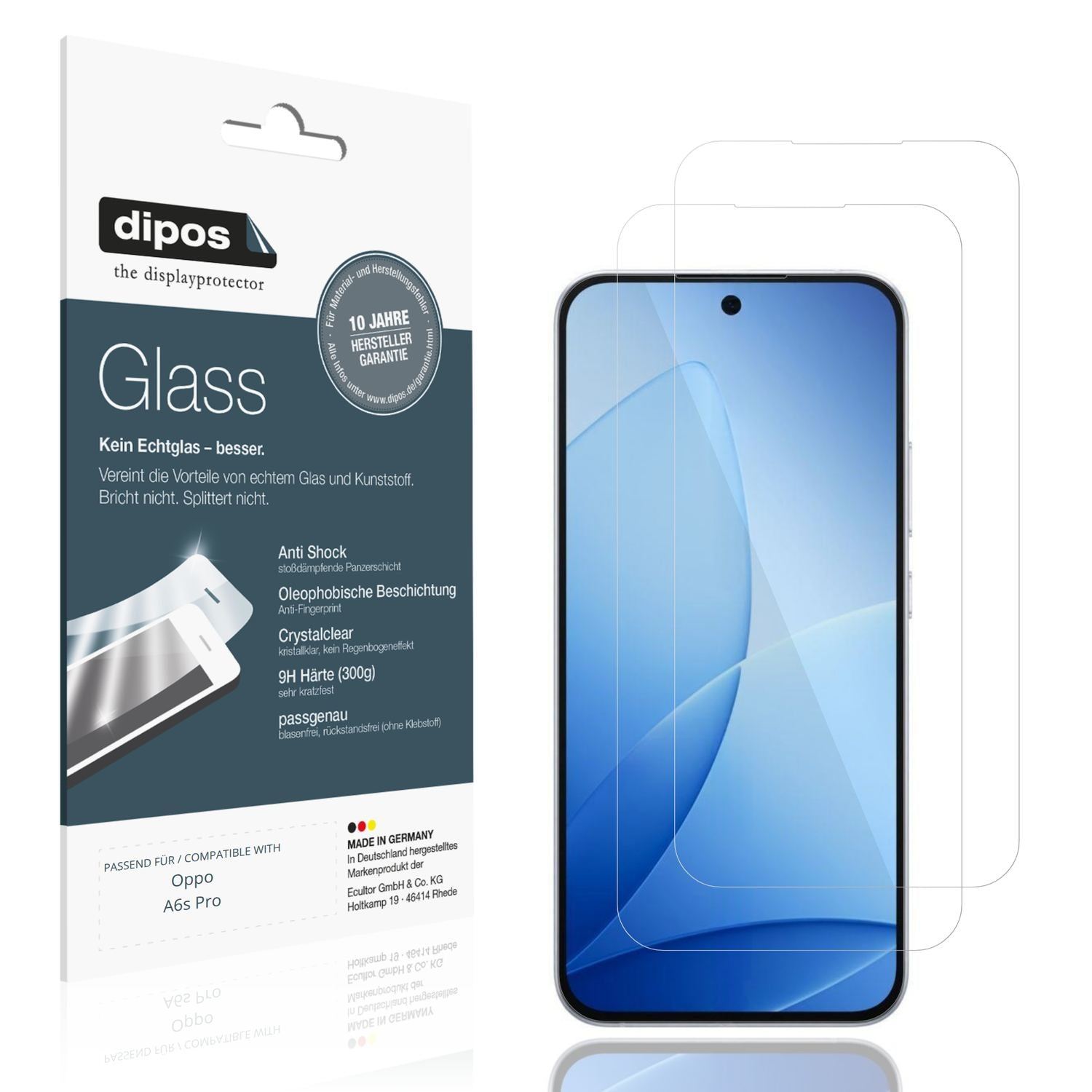 2x 9H Schutzfolie für Oppo A6s Pro Panzerfolie (1)