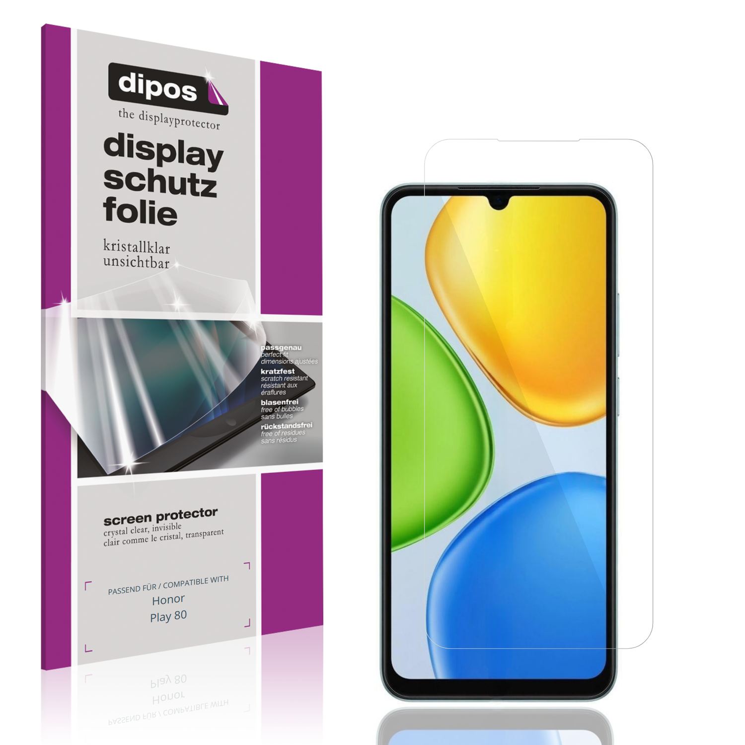 4x Schutzfolie klar für Honor Play 80 Display-Schu (1)