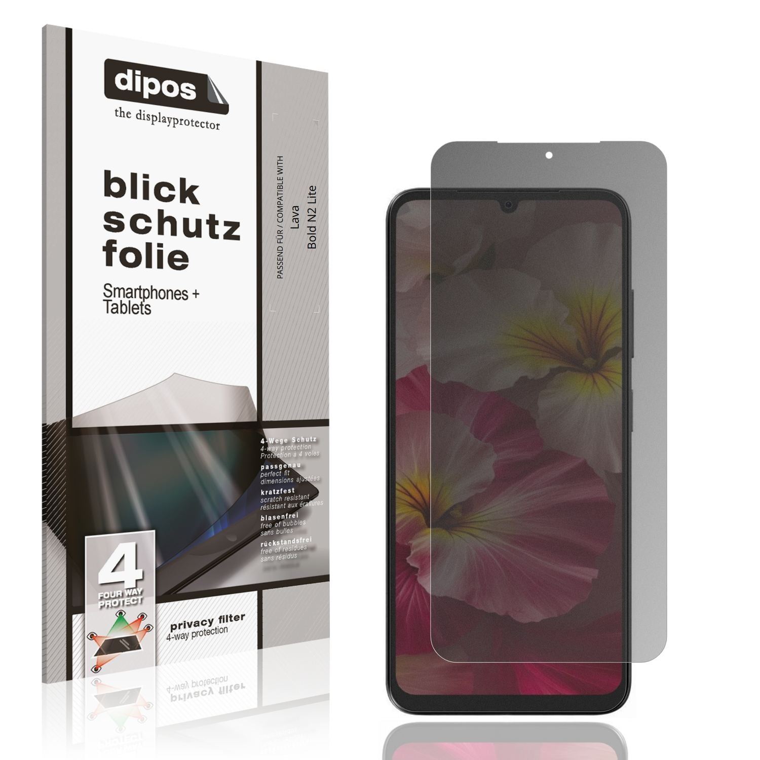 Blickschutzfolie für Lava Bold N2 Lite matt Schutz (1)