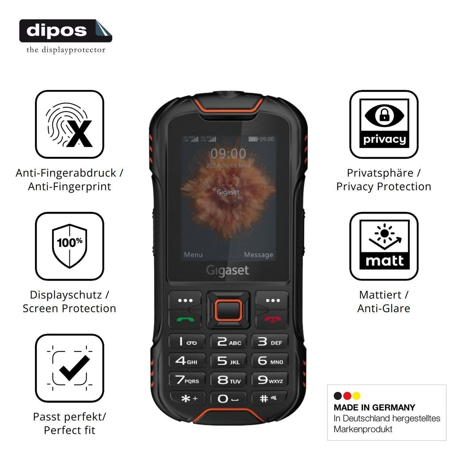 Blickschutzfolie für Gigaset GLX8 Plus matt Schutz (5)
