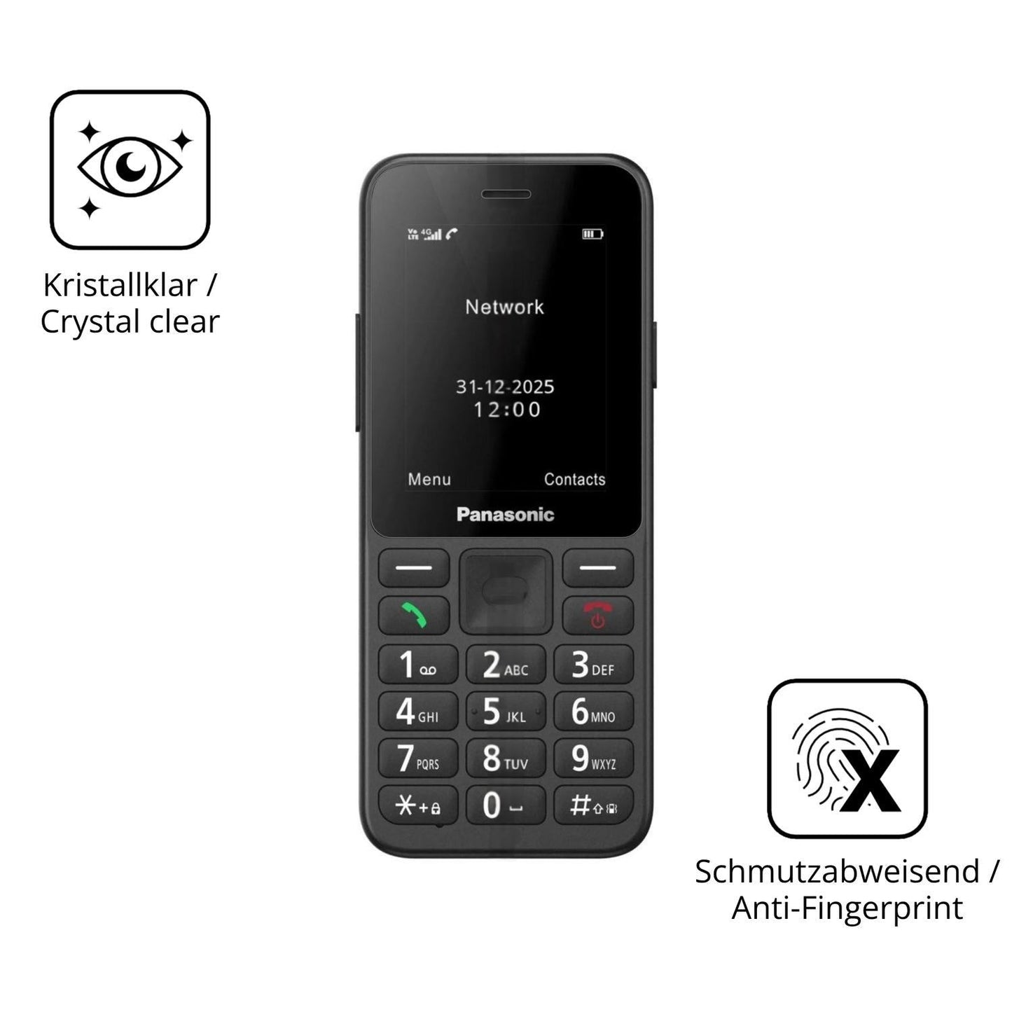 2x 9H Schutzfolie für Panasonic KX-TU260 Panzerfol (5)