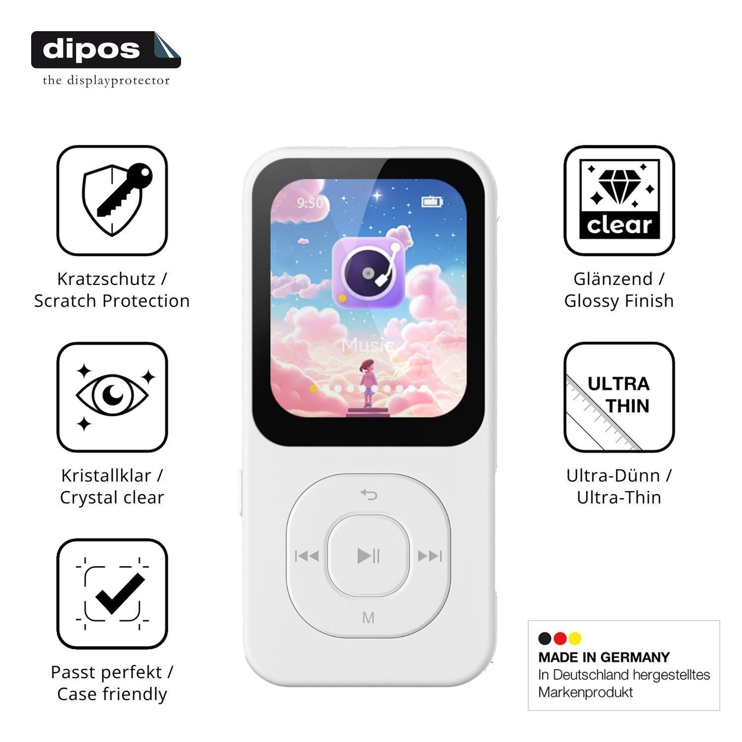 4x Schutzfolie klar für PECSU S2-New MP3-Player Di (7)