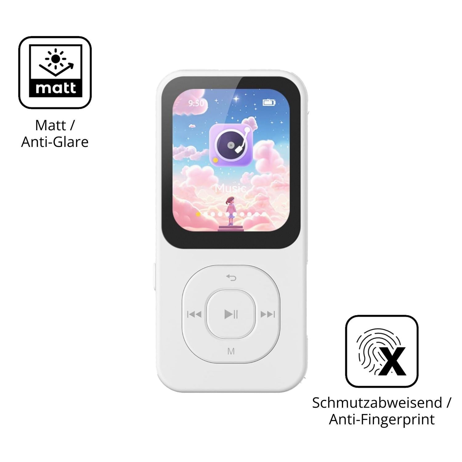 4x Schutzfolie matt für PECSU S2-New MP3-Player Di (5)