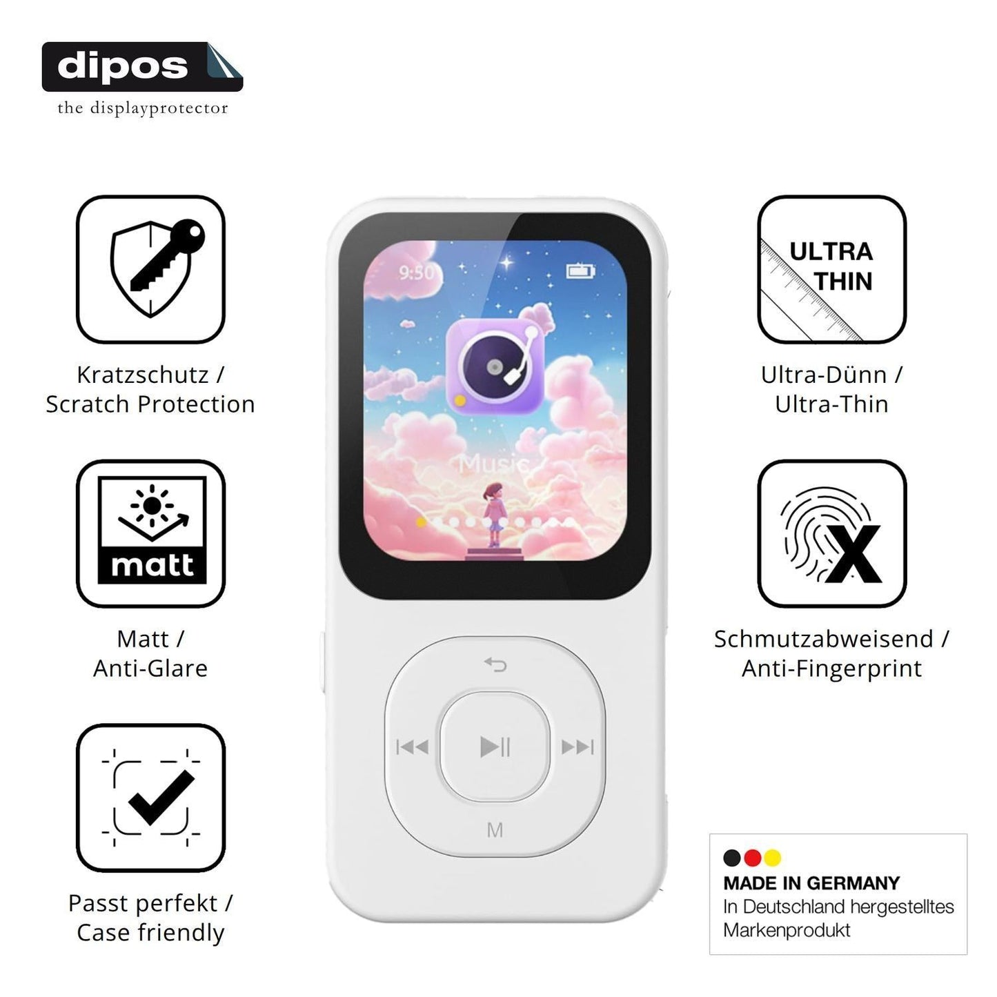 4x Schutzfolie matt für PECSU S2-New MP3-Player Di (7)