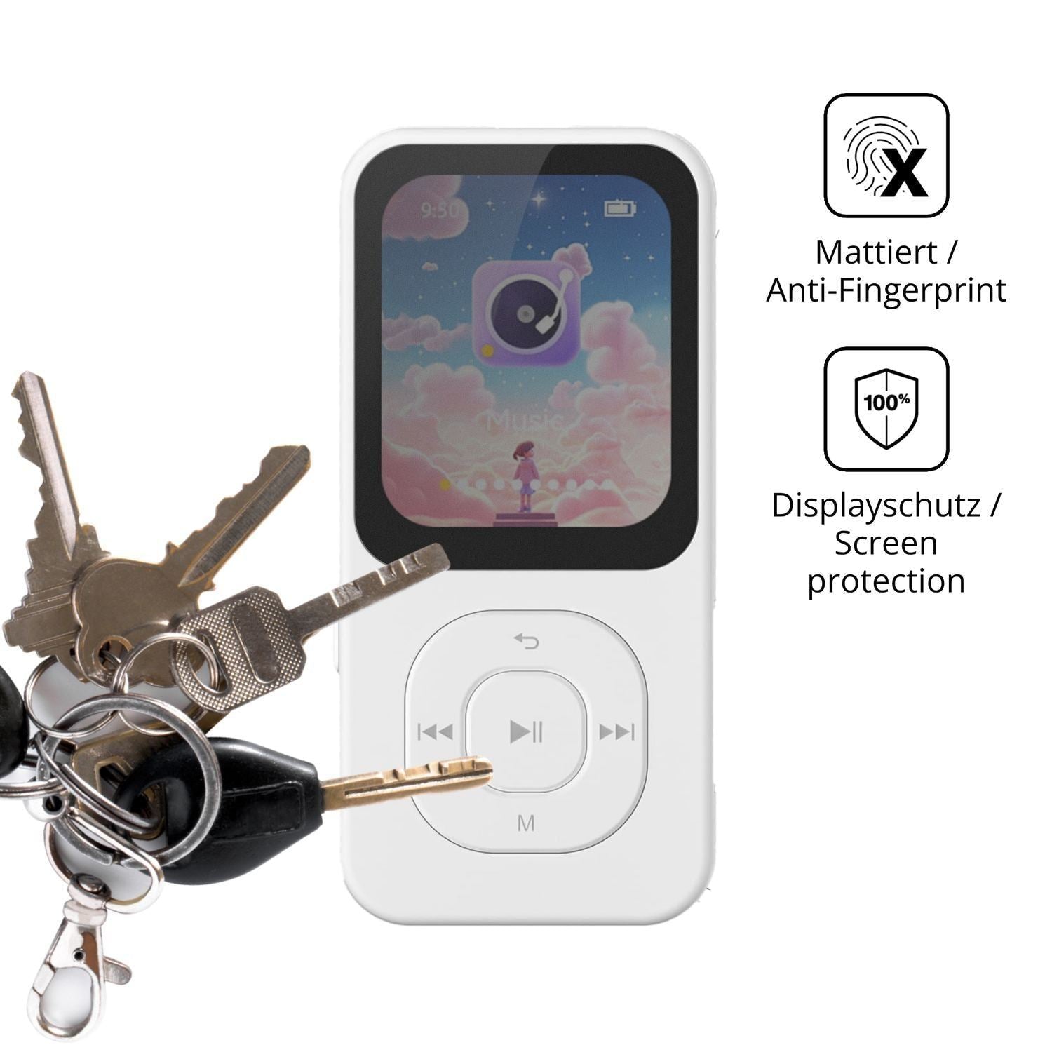 Blickschutzfolie für PECSU S2-New MP3-Player matt  (3)