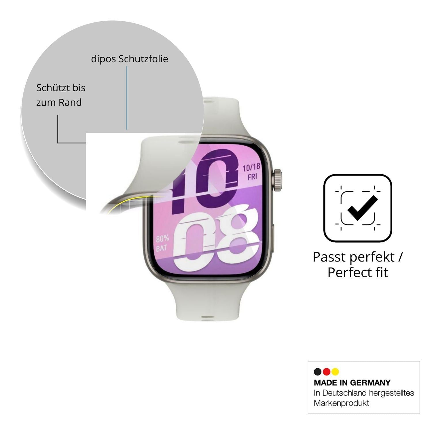 2x 3D Full Cover Schutzfolie für Honor Watch X5i (6)