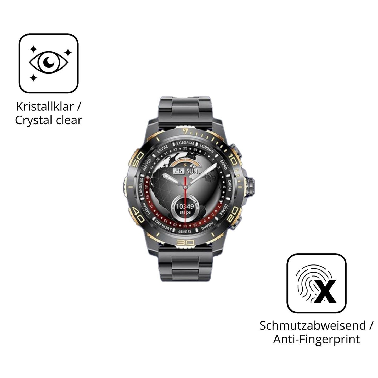 2x 9H Schutzfolie für CHOOSETIME EF21 Panzerfolie (5)