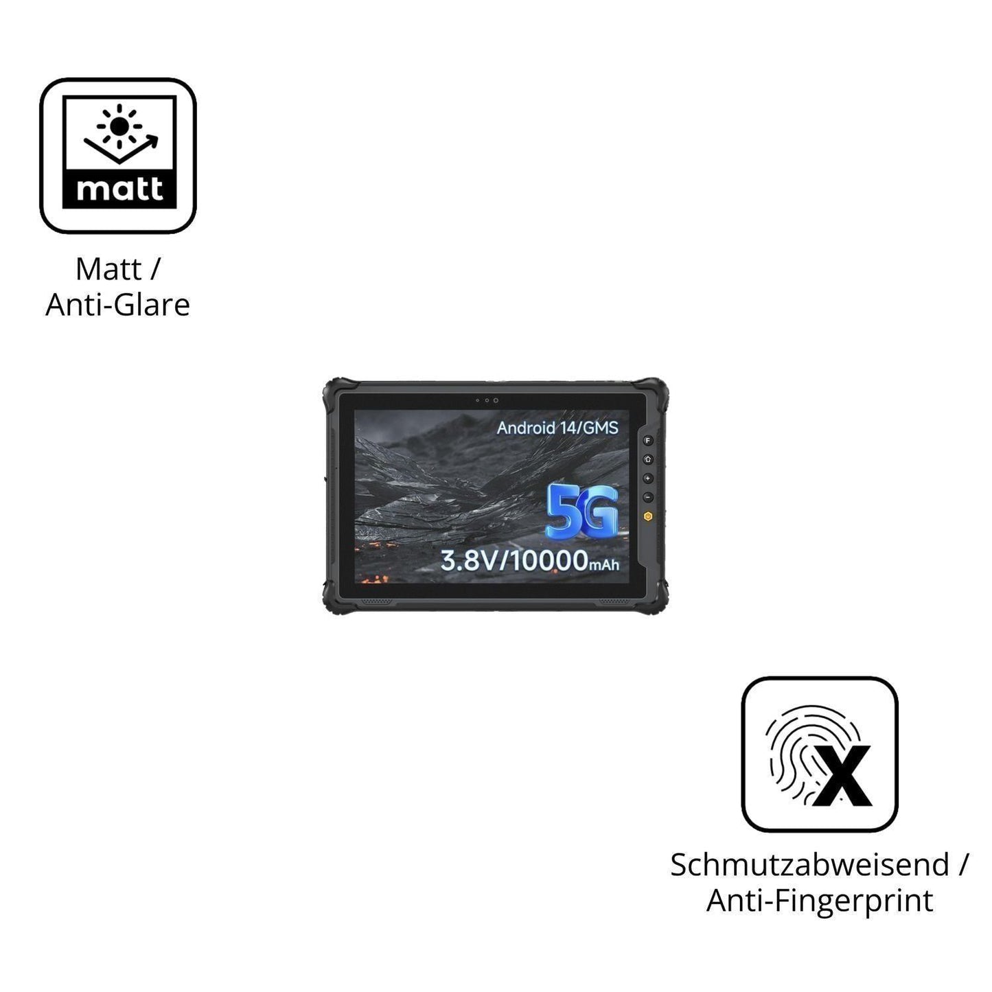 2x Schutzfolie matt für ONERugged M105Q Display-Sc (5)