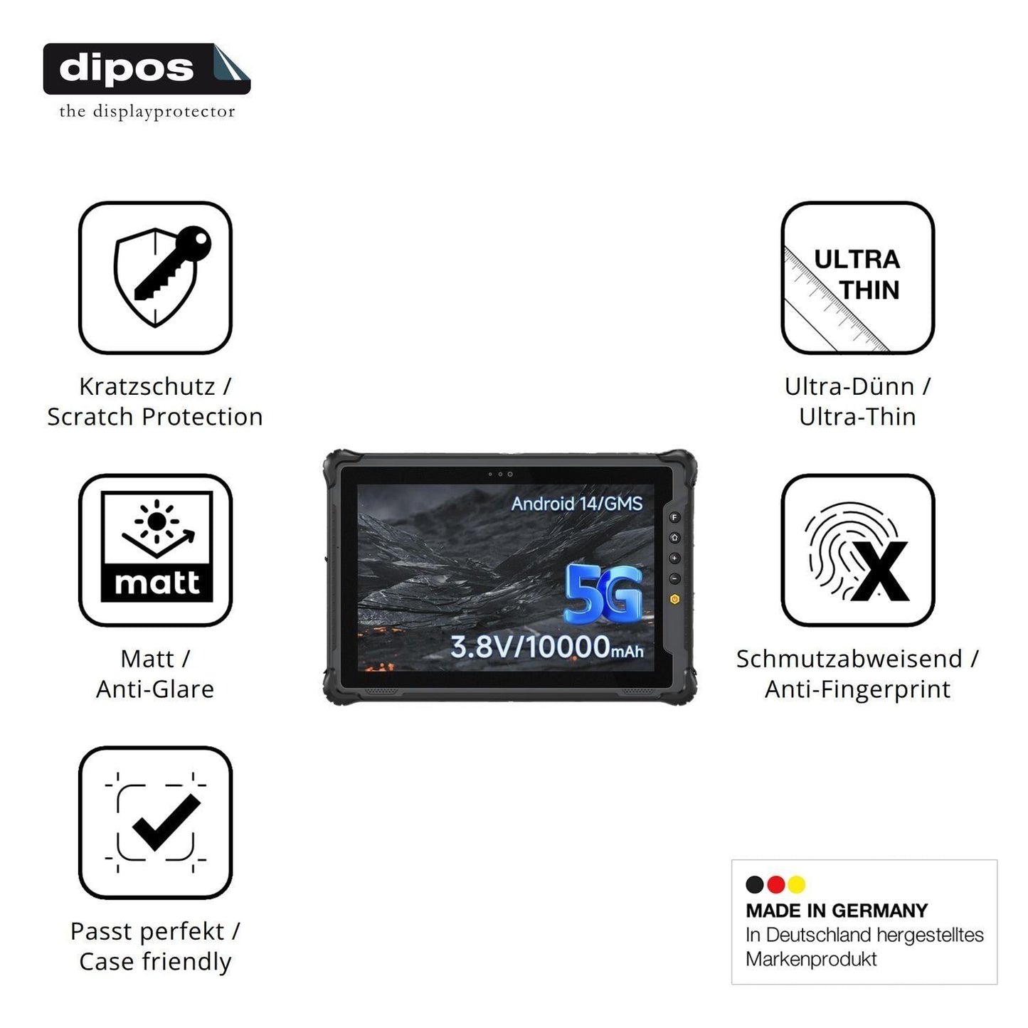 2x Schutzfolie matt für ONERugged M105Q Display-Sc (7)