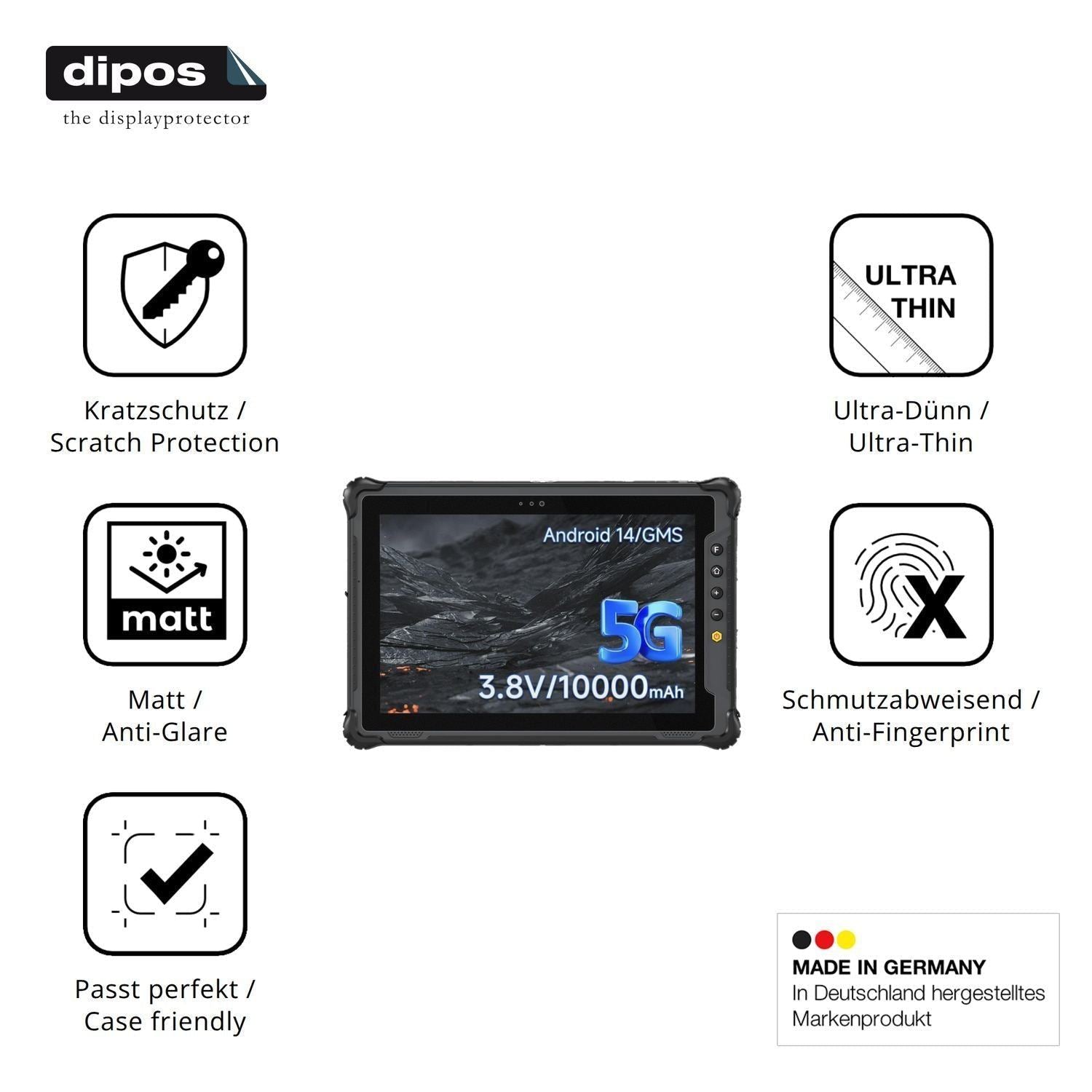 2x Schutzfolie matt für ONERugged M105Q Display-Sc (7)