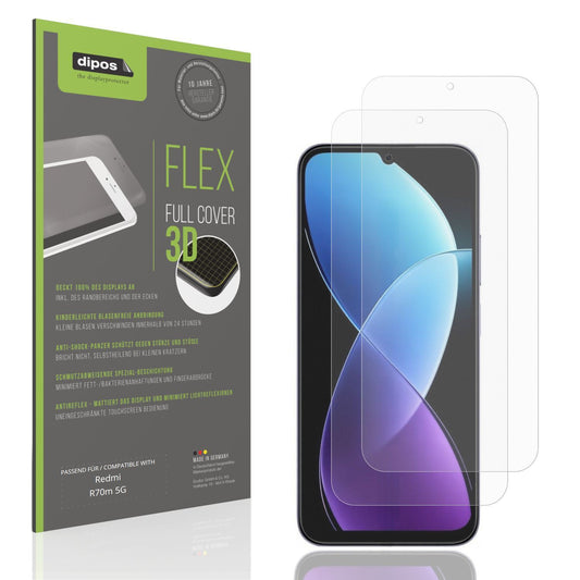 2x Full Cover Schutzfolie matt für Redmi R70m 5G (1)
