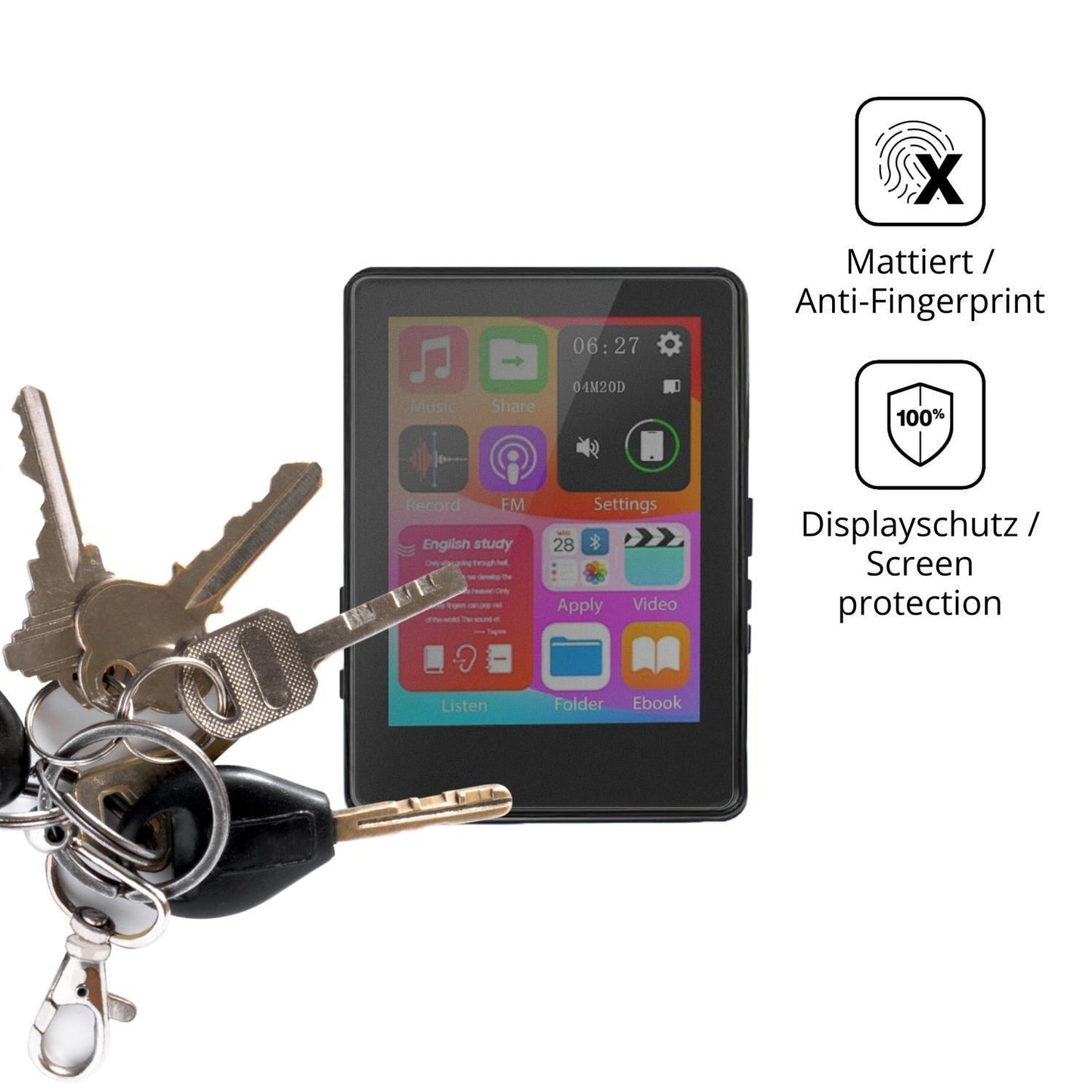 Blickschutzfolie für Taichaeu D6 MP3-Player matt S (3)