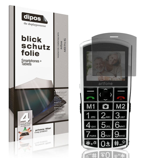 Blickschutzfolie für Artfone A400 Pro 4G matt Schu (1)