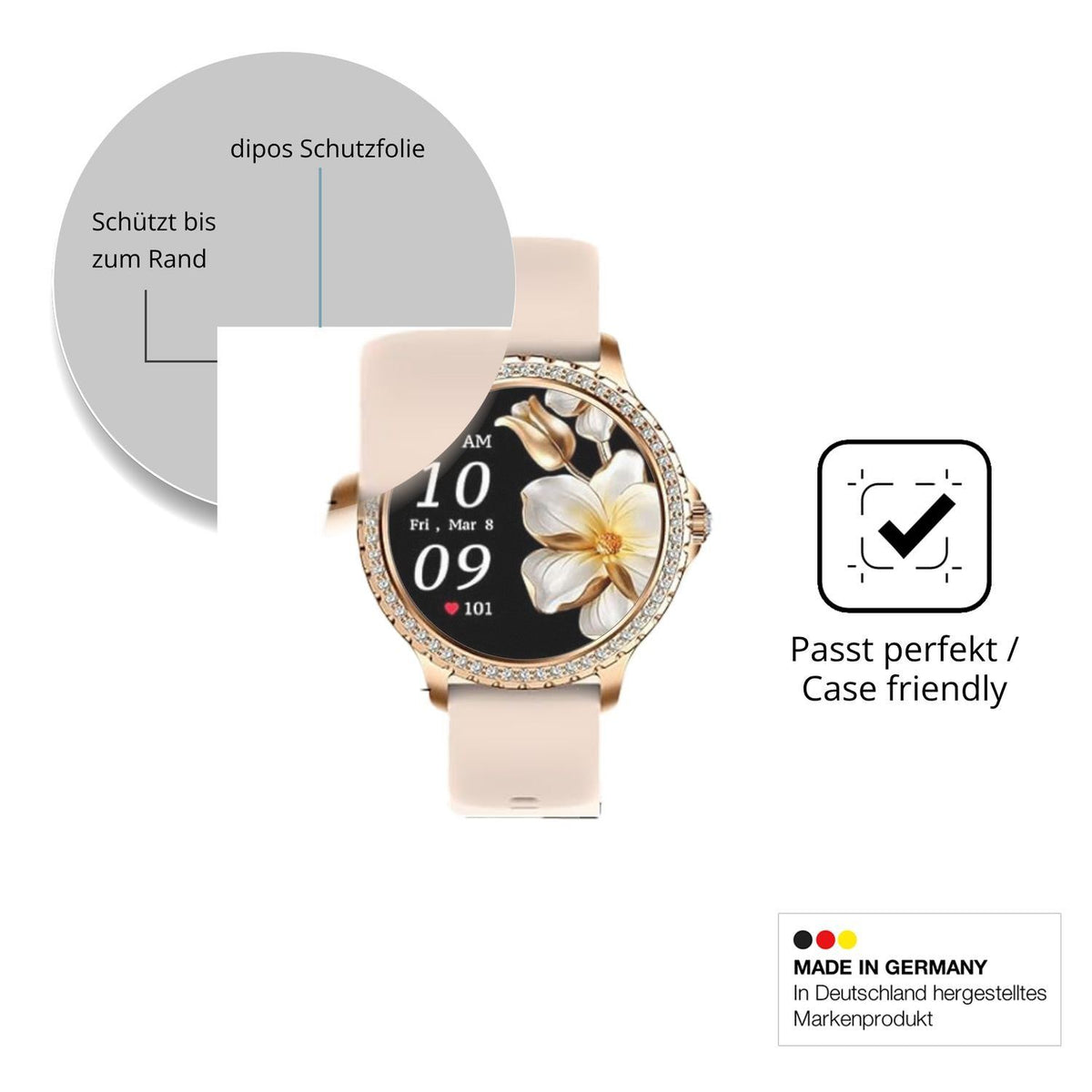 2x 9H Schutzfolie matt für CHOOSETIME BW1845 Panze (6)