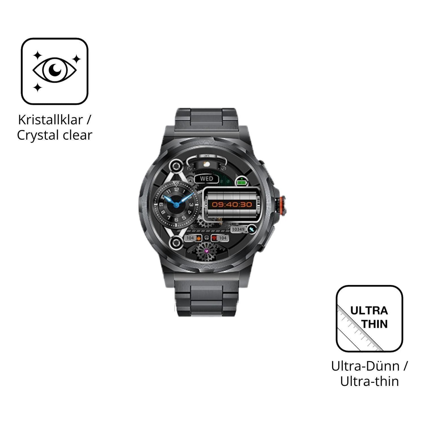 6x Schutzfolie klar für CHOOSETIME SML6 Display-Sc (5)
