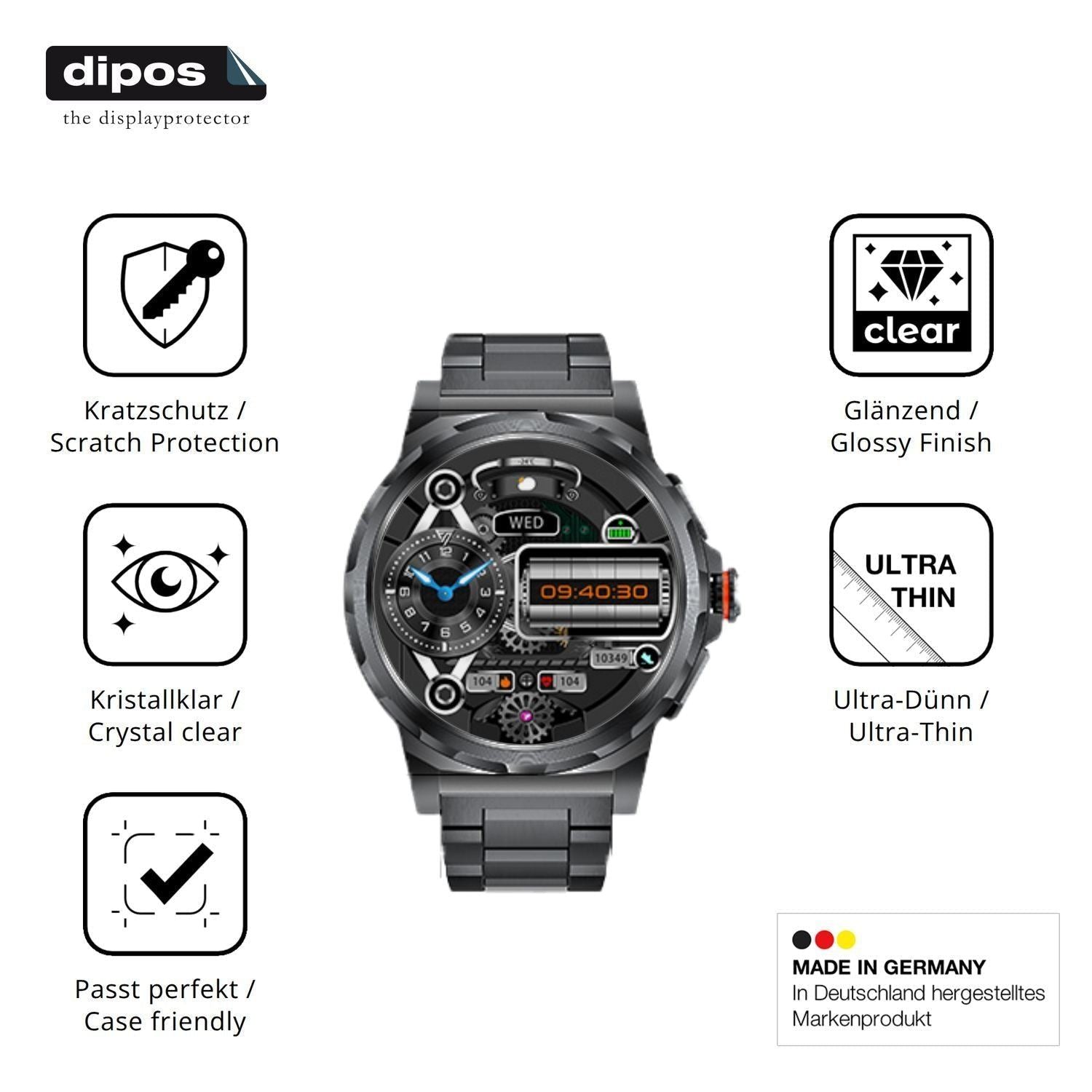 6x Schutzfolie klar für CHOOSETIME SML6 Display-Sc (7)