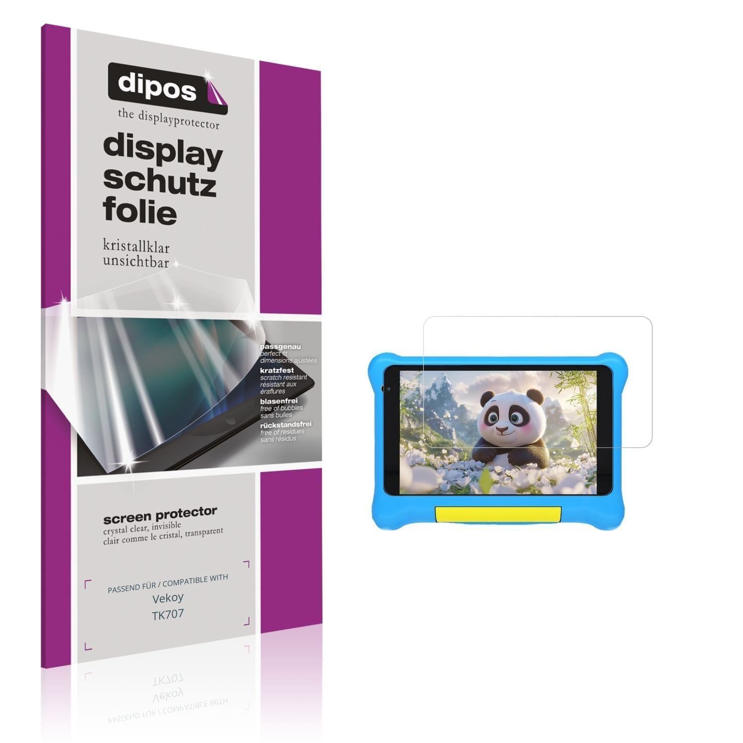2x Schutzfolie klar für Vekoy TK707 Display-Schutz (1)