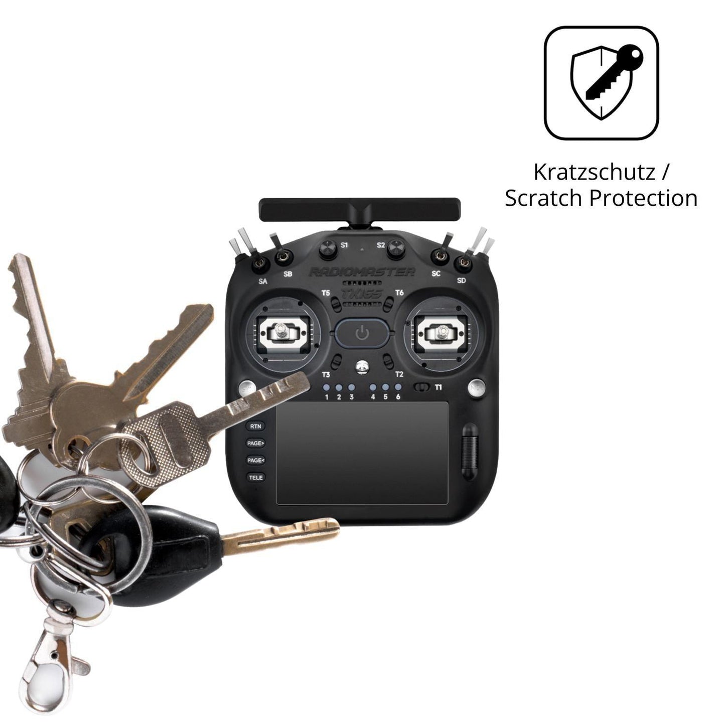 2x Schutzfolie matt für Radiomaster TX16S MK3 Disp (4)