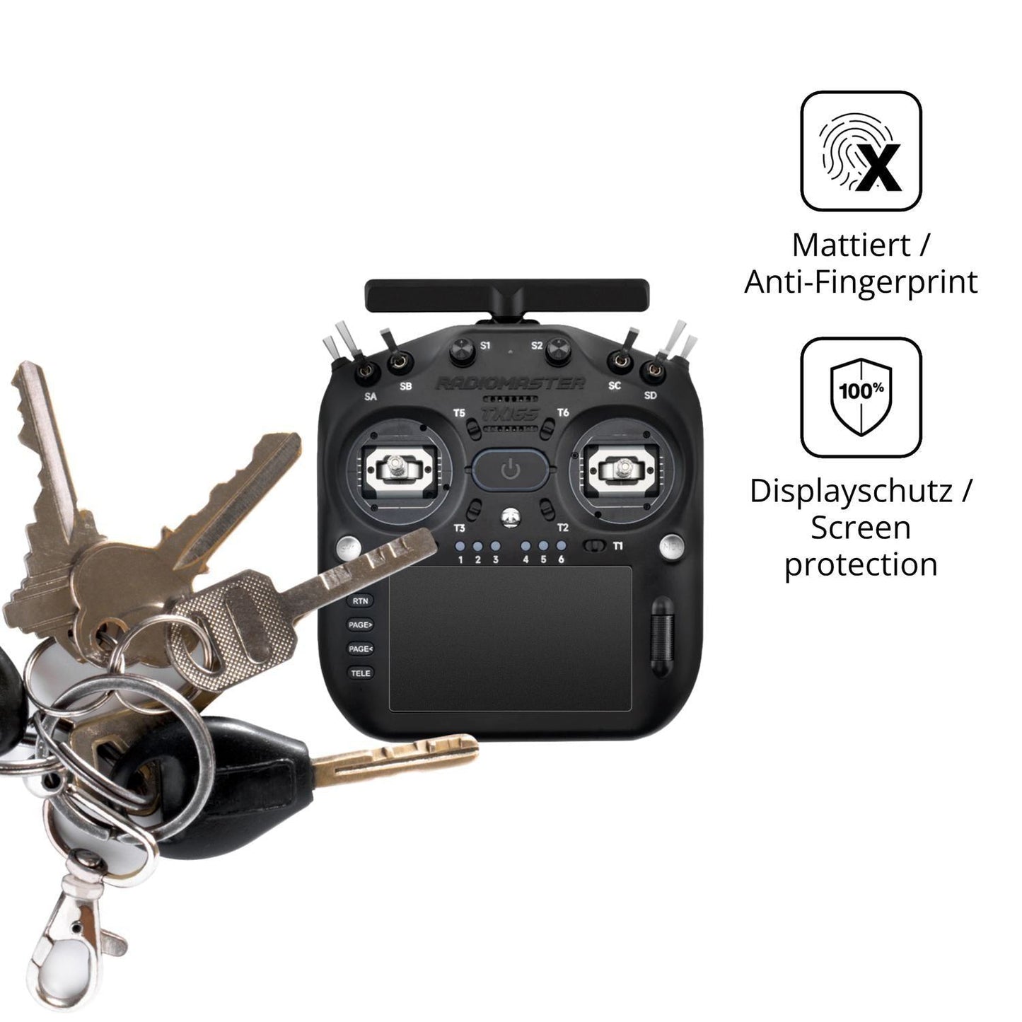Blickschutzfolie für Radiomaster TX16S MK3 matt Sc (3)
