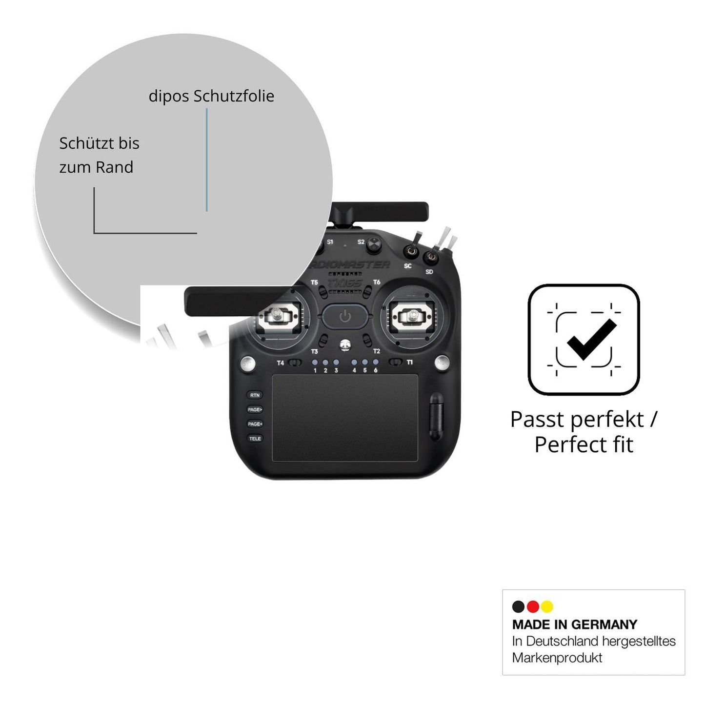Blickschutzfolie für Radiomaster TX16S MK3 matt Sc (4)