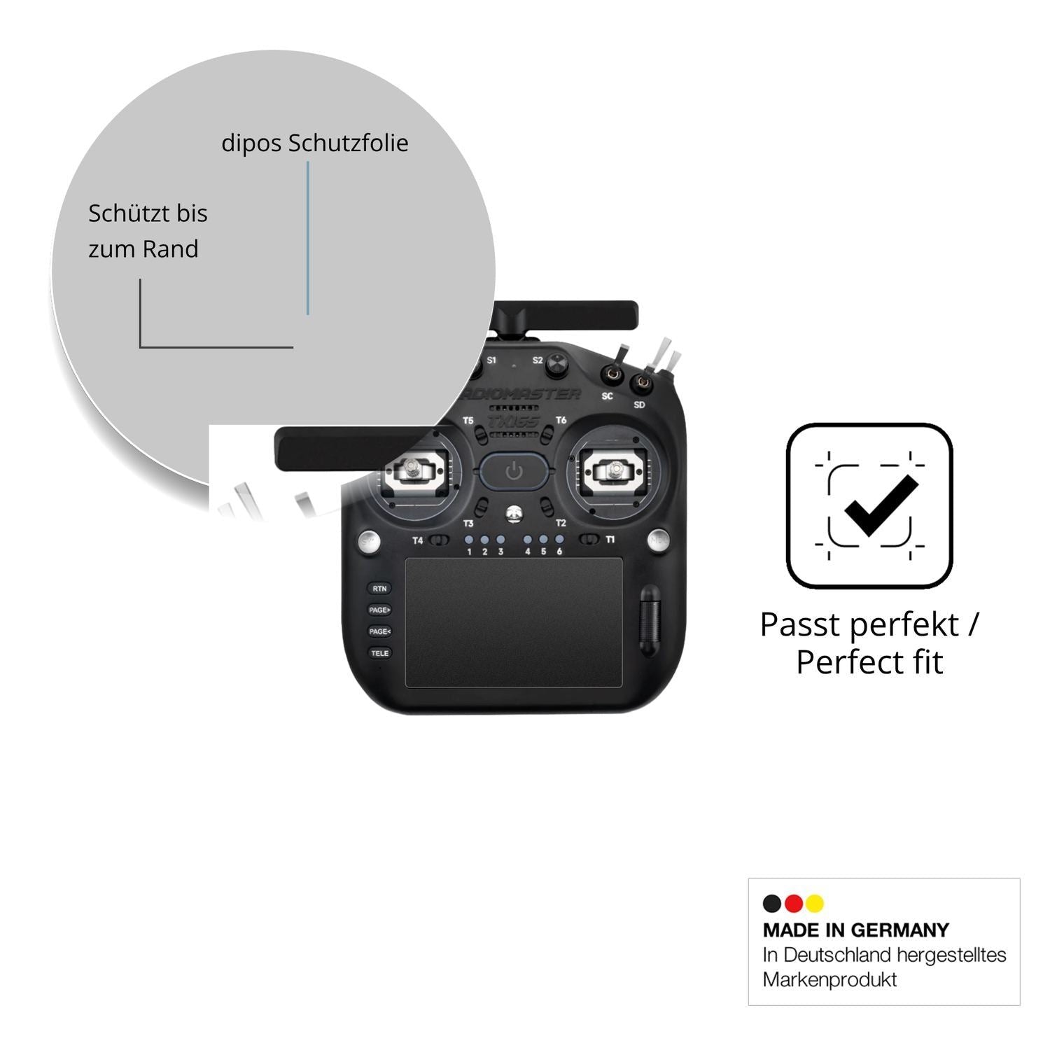 Blickschutzfolie für Radiomaster TX16S MK3 matt Sc (4)