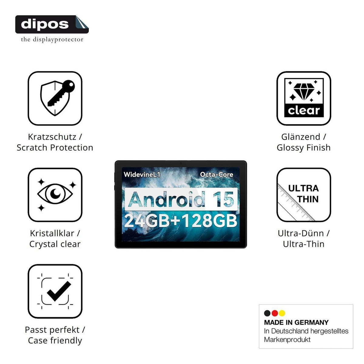 2x Schutzfolie klar für Laptok A7 Display-Schutzfo (7)