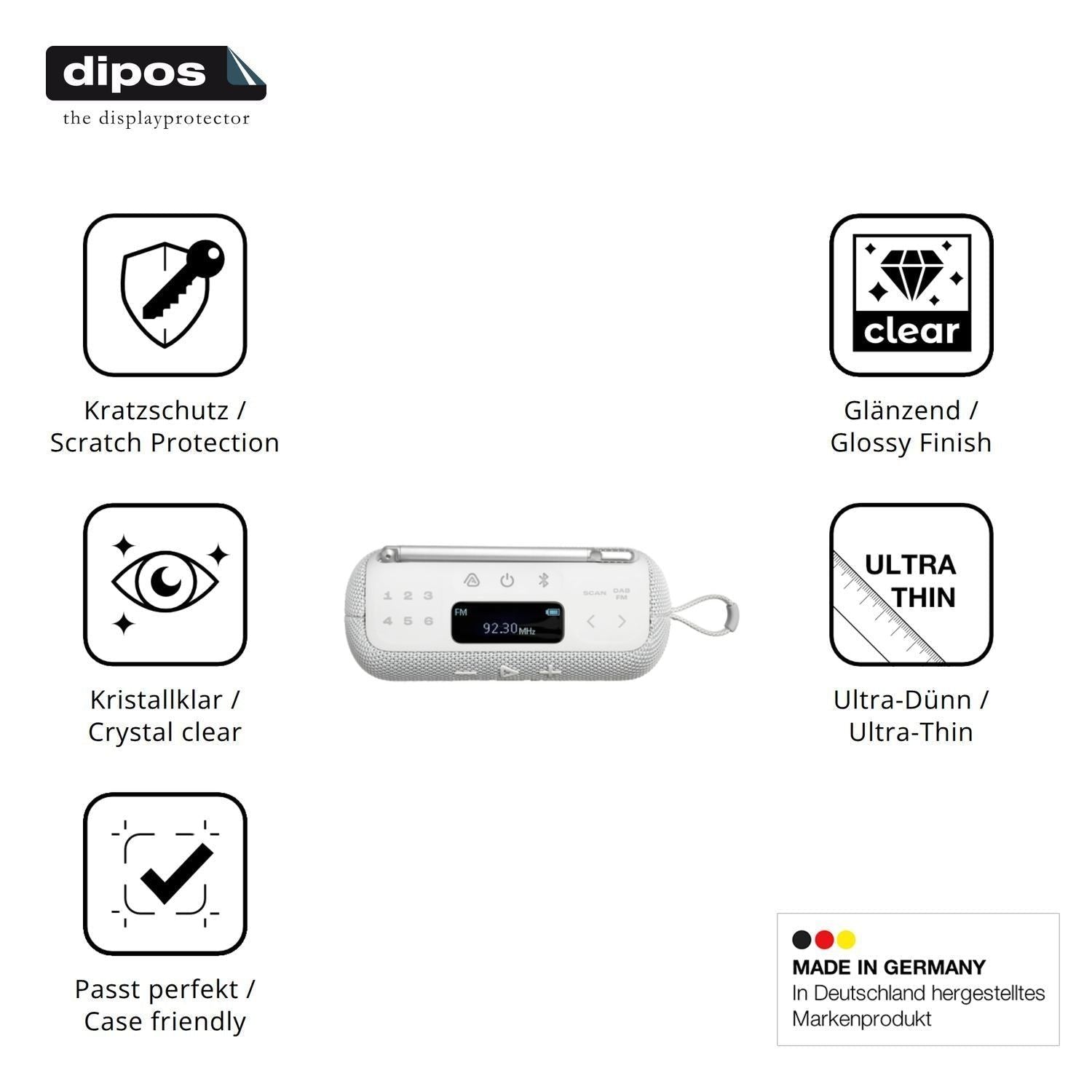2x Schutzfolie klar für JBL Tuner 3 Display-Schutz (7)