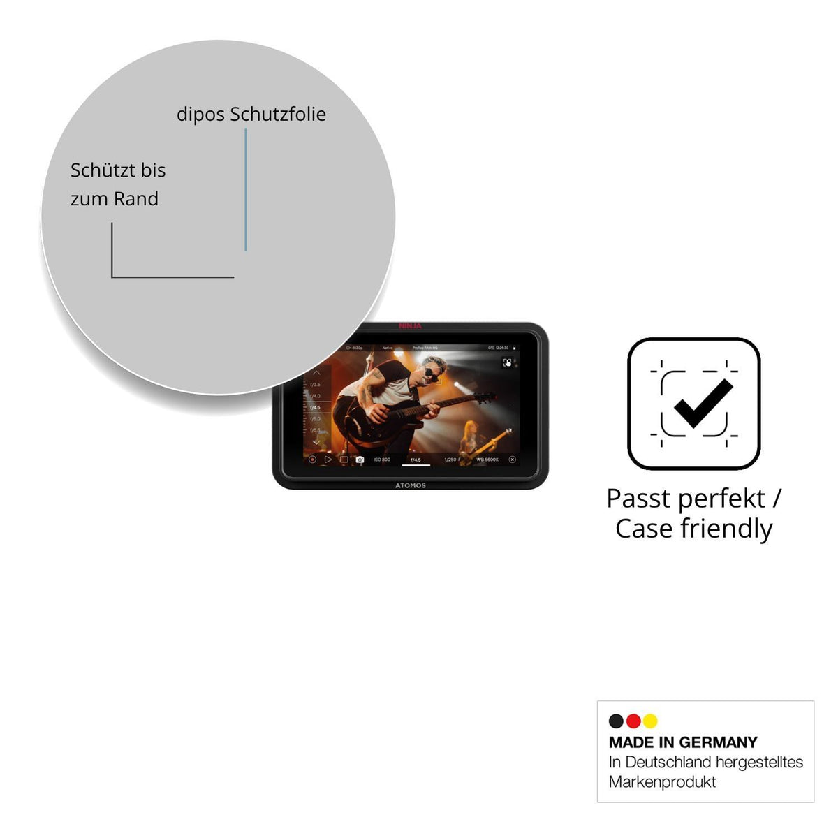 2x 9H Schutzfolie für Atomos Ninja RAW 5 Zoll Panz (6)