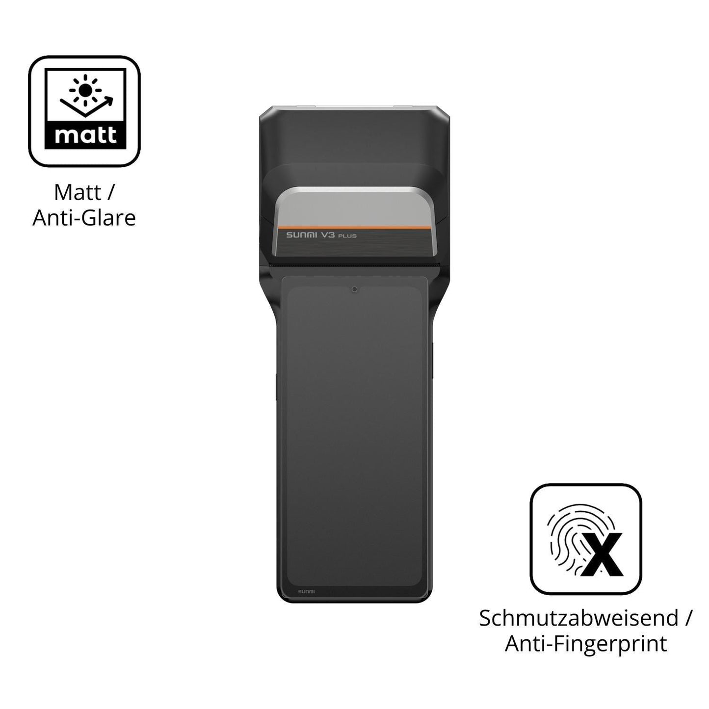 4x Schutzfolie matt für Sunmi V3 Plus Display-Schu (5)