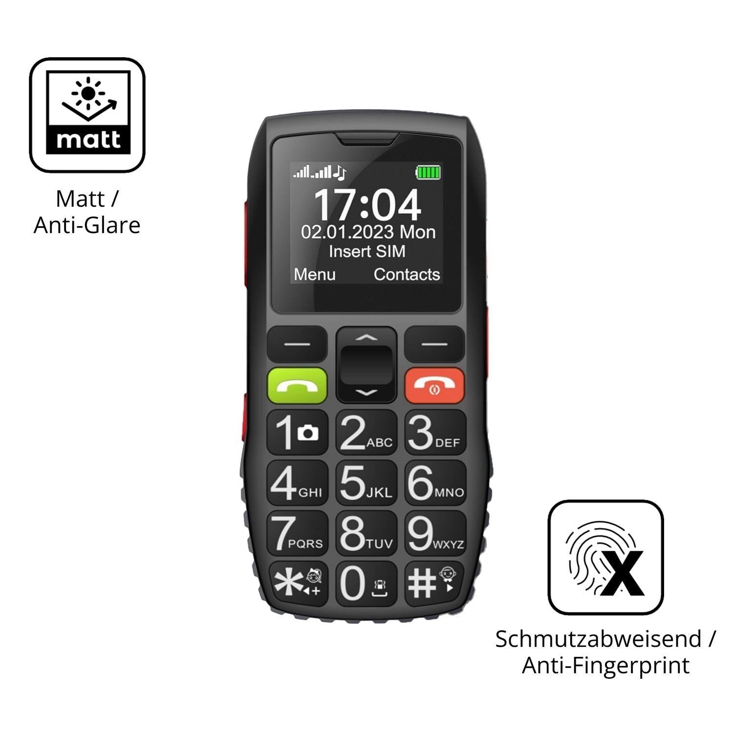 4x Schutzfolie matt für FEGA Senioren-Handy 1.77 Z (5)