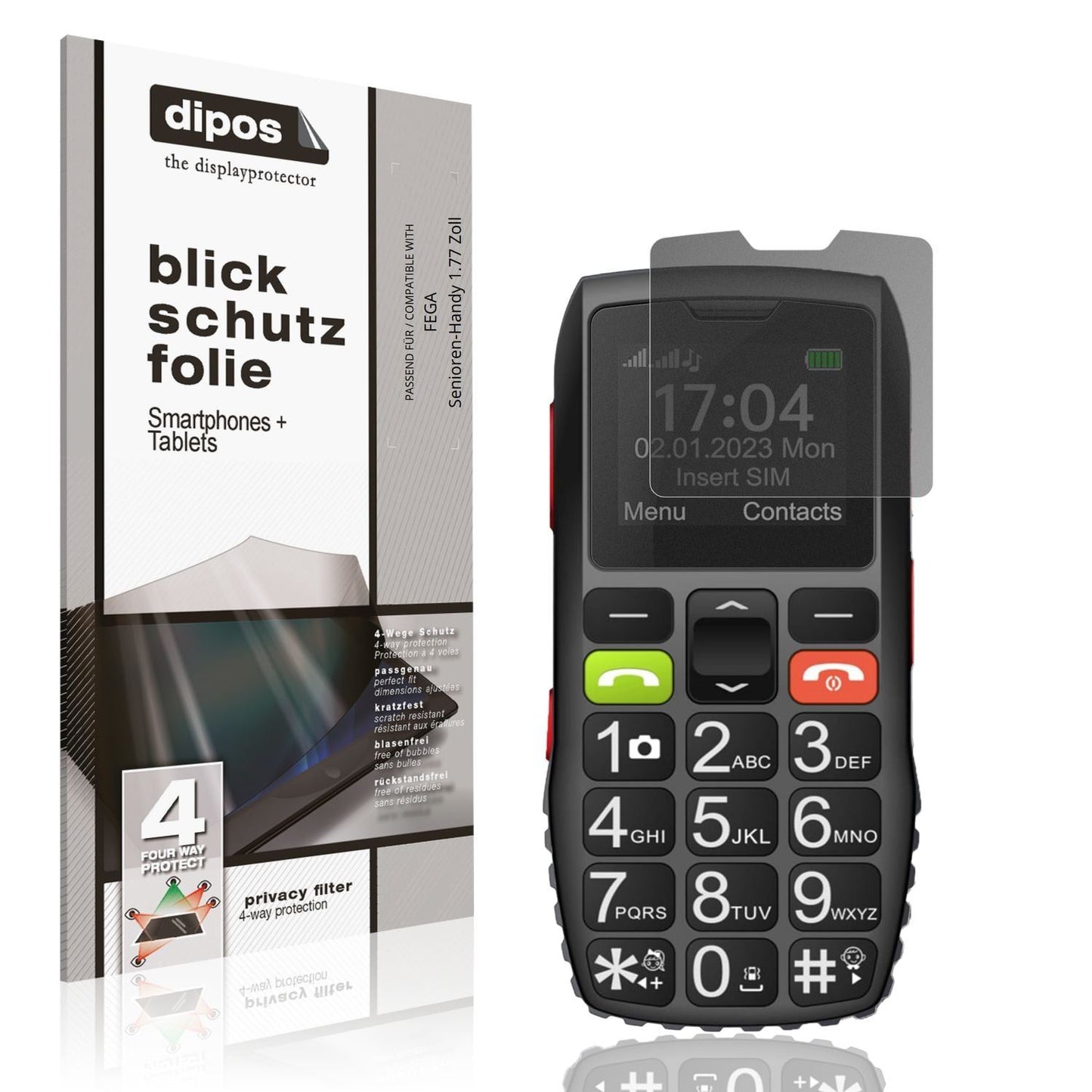 Blickschutzfolie für FEGA Senioren-Handy 1.77 Zoll (1)