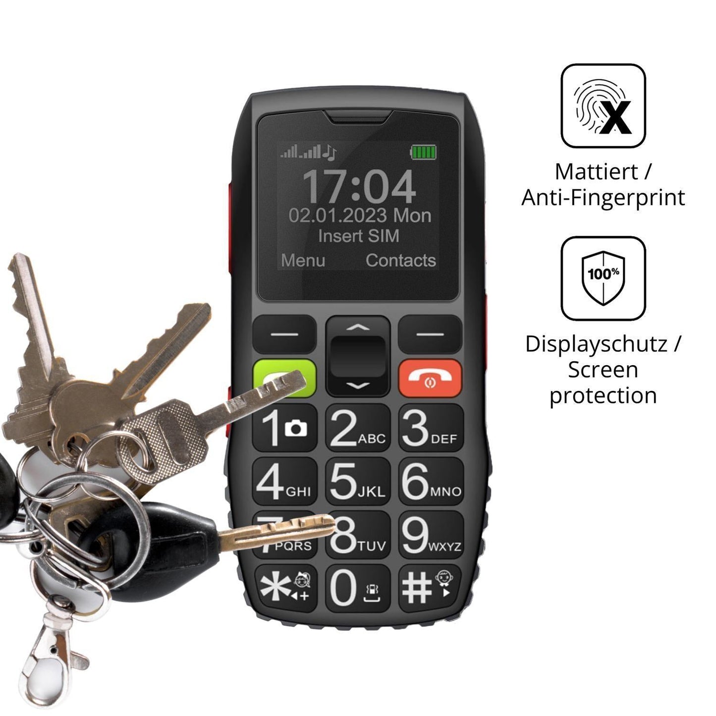 Blickschutzfolie für FEGA Senioren-Handy 1.77 Zoll (3)