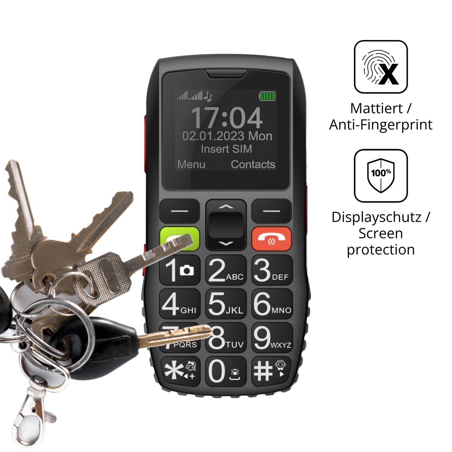 Blickschutzfolie für FEGA Senioren-Handy 1.77 Zoll (3)