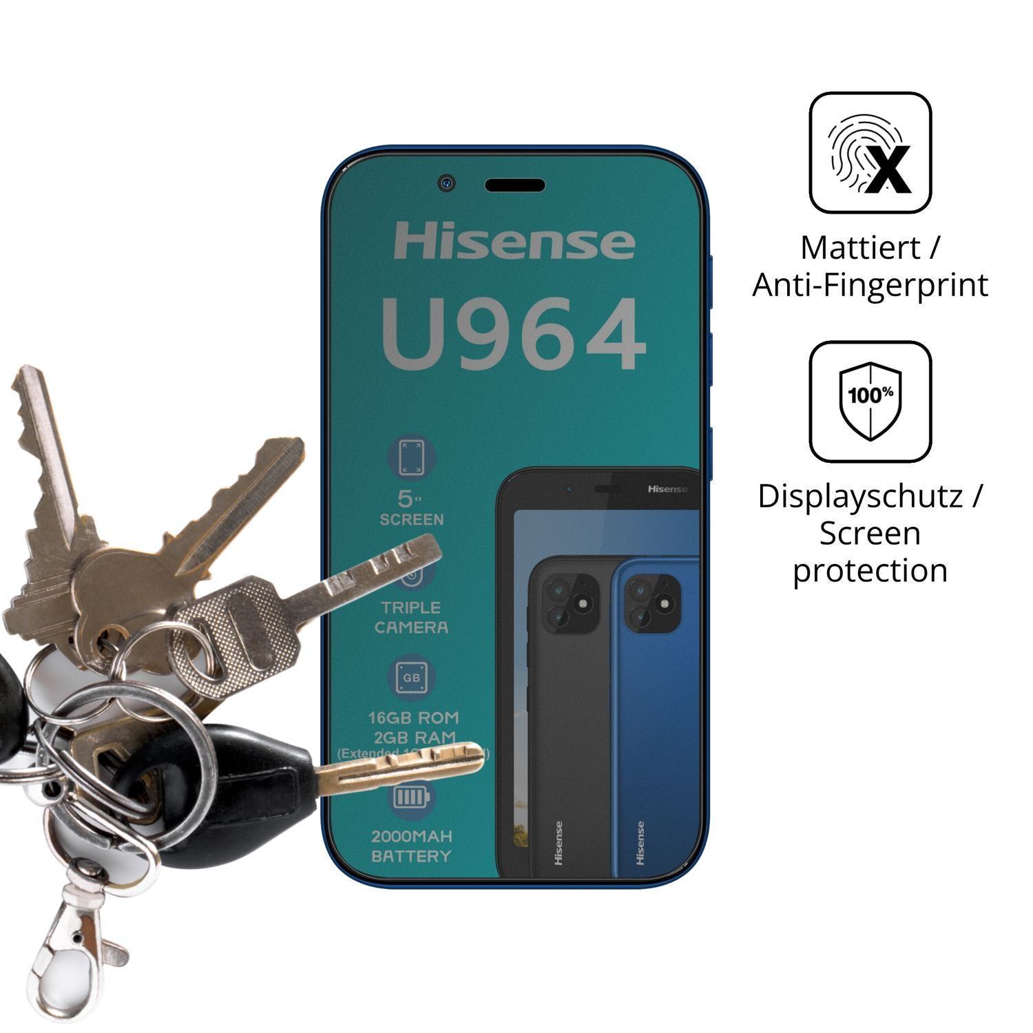 Blickschutzfolie für Hisense U964 matt Schutzfolie (3)