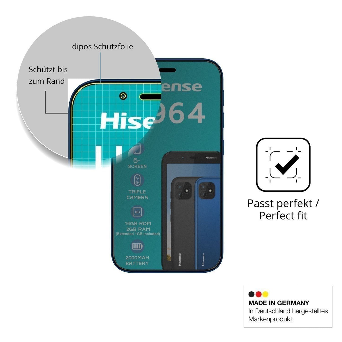 Blickschutzfolie für Hisense U964 matt Schutzfolie (4)