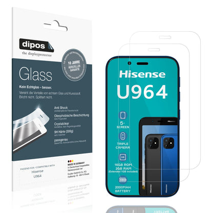 2x 9H Schutzfolie für Hisense U964 Panzerfolie (1)