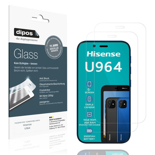 2x 9H Schutzfolie für Hisense U964 Panzerfolie (1)