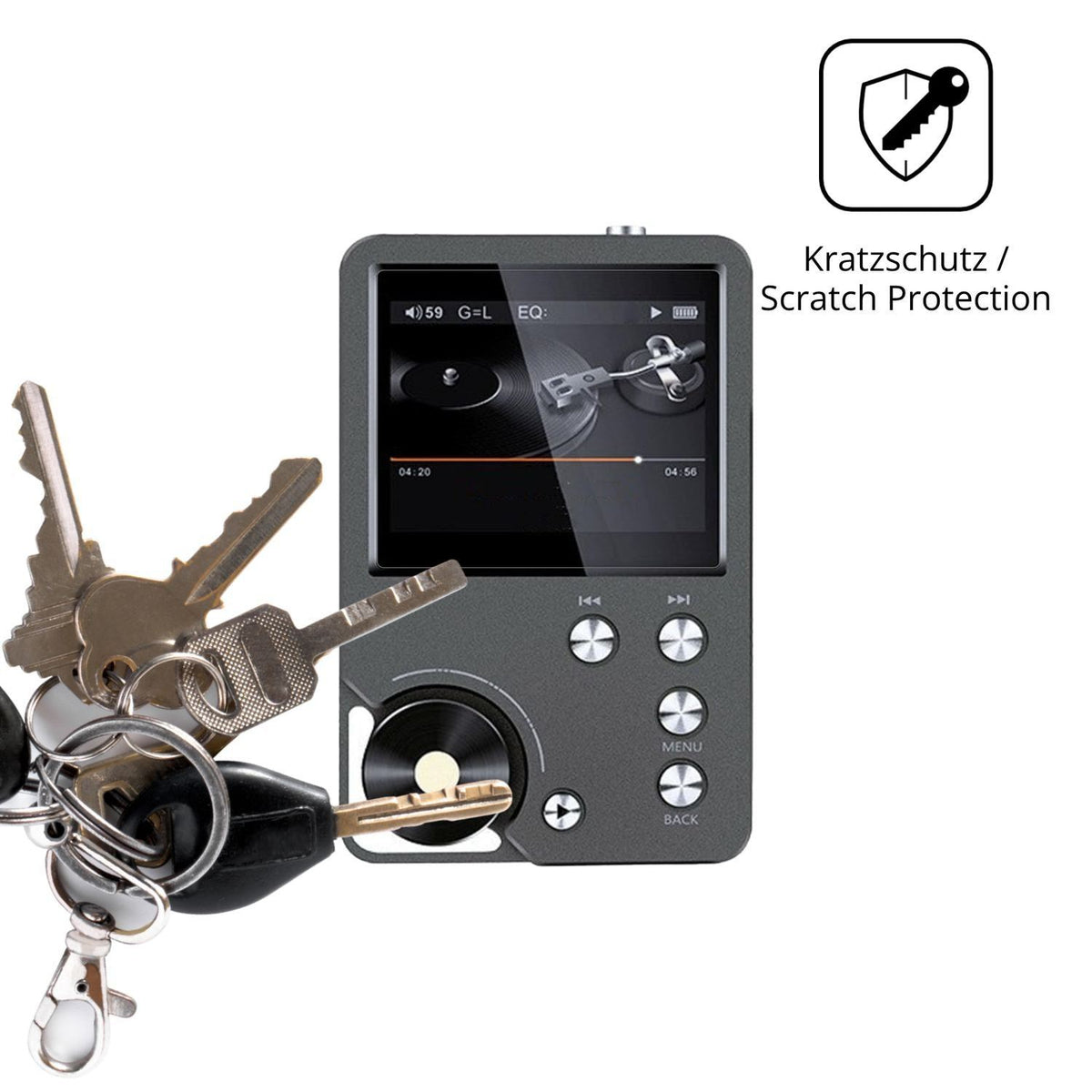 4x Schutzfolie klar für Ouitble Hi Res MP3-Player  (4)