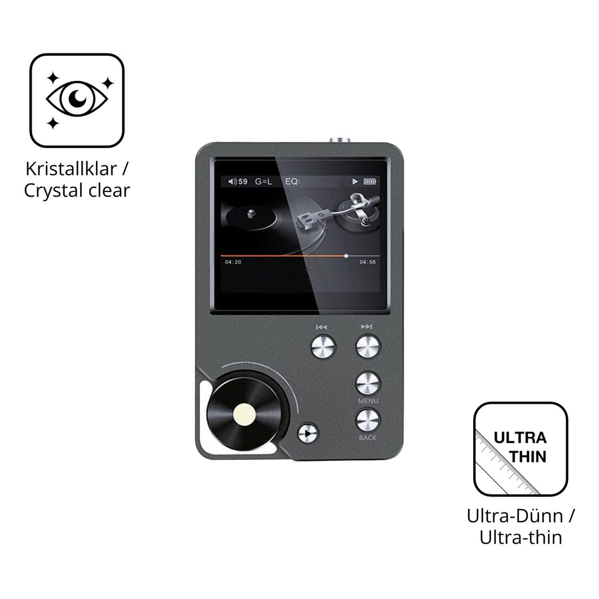 4x Schutzfolie klar für Ouitble Hi Res MP3-Player  (5)