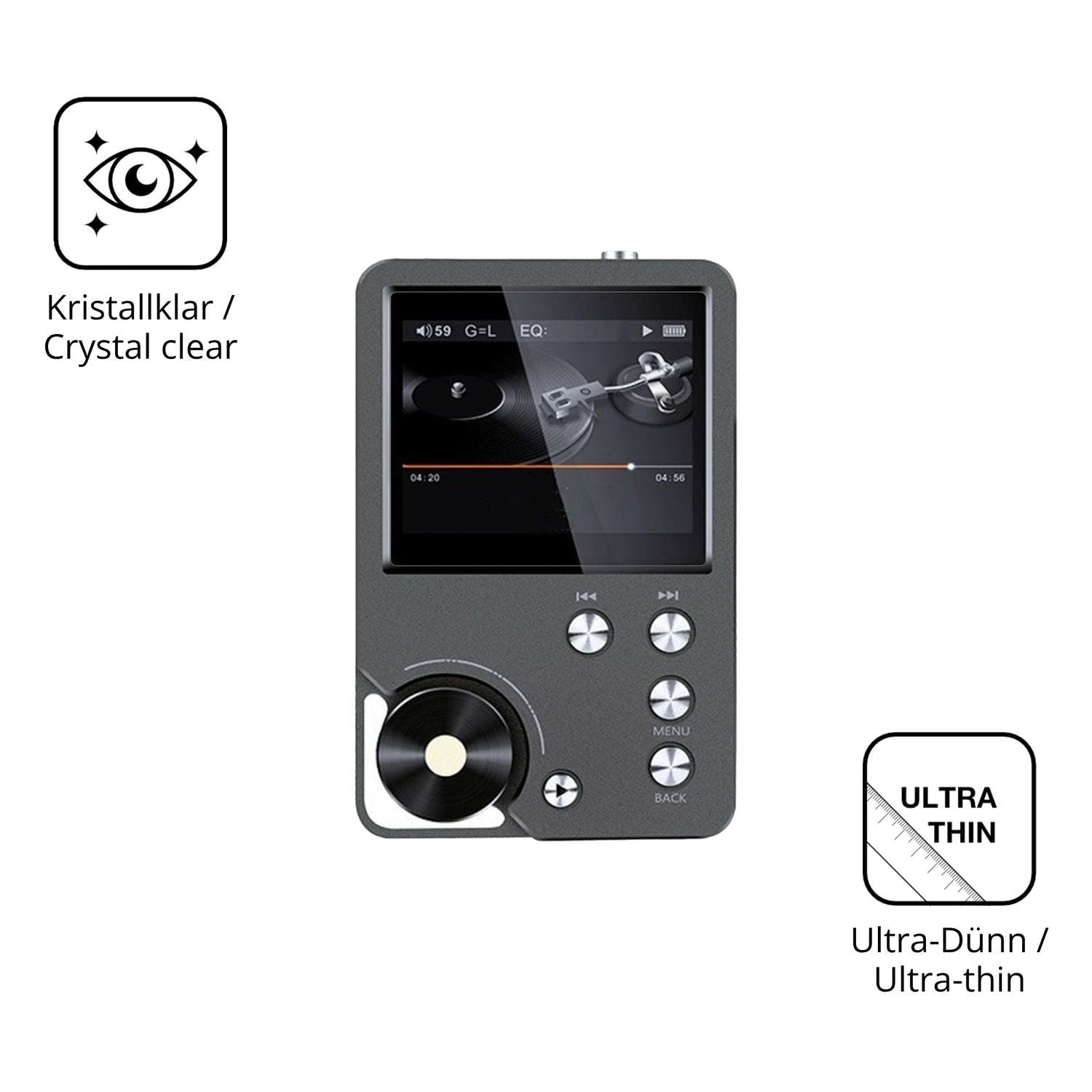 4x Schutzfolie klar für Ouitble Hi Res MP3-Player  (5)