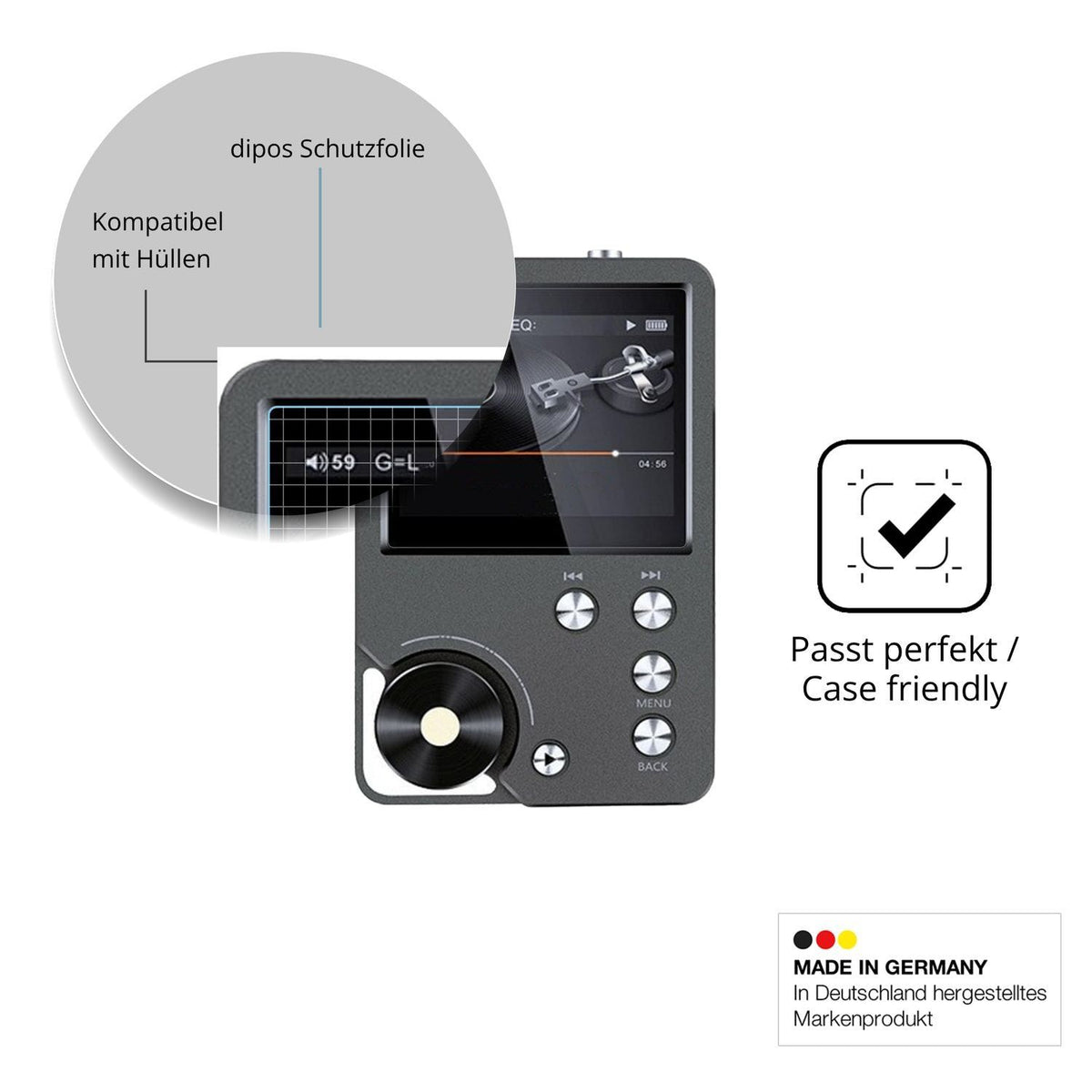 4x Schutzfolie klar für Ouitble Hi Res MP3-Player  (6)