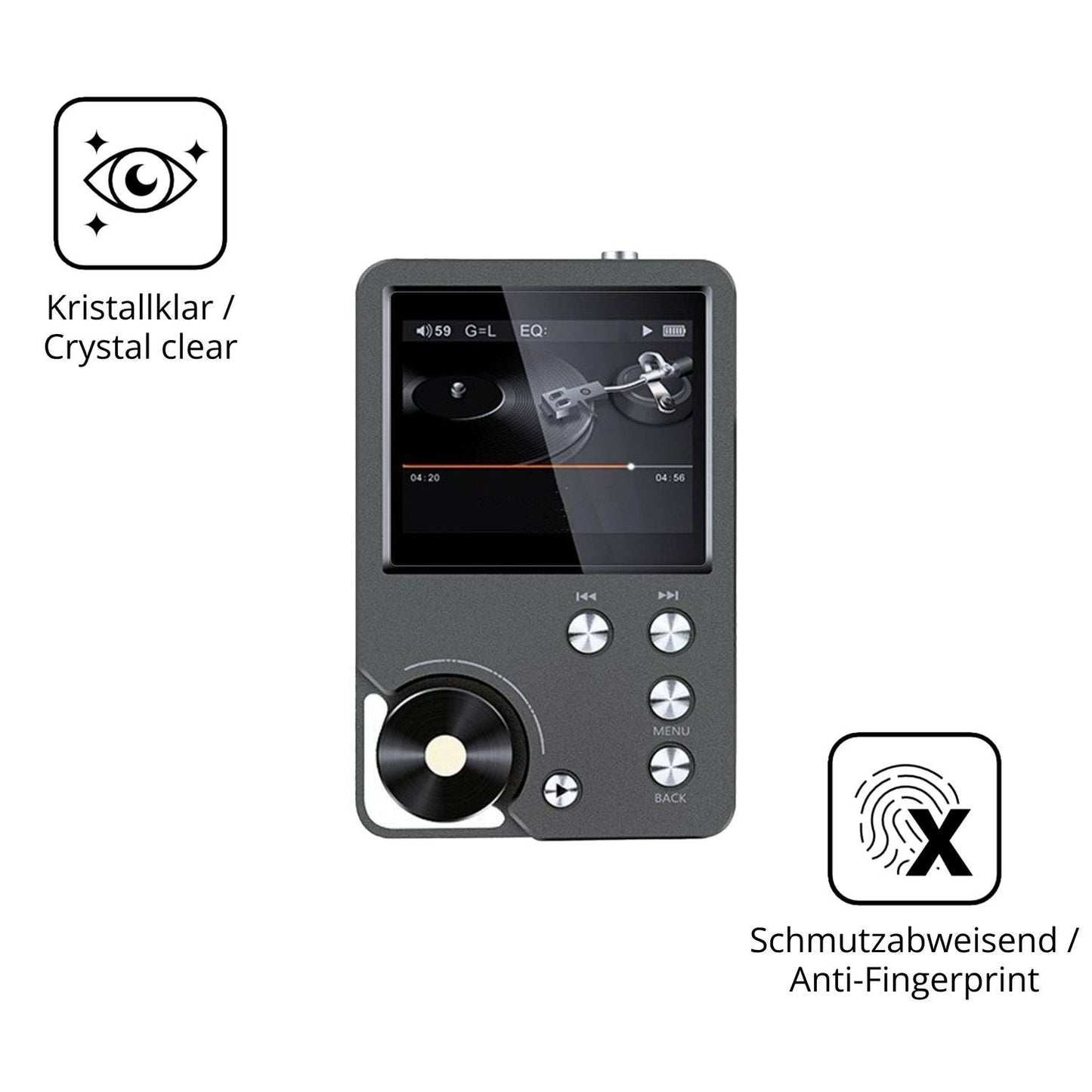 2x 9H Schutzfolie für Ouitble Hi Res MP3-Player Pa (5)