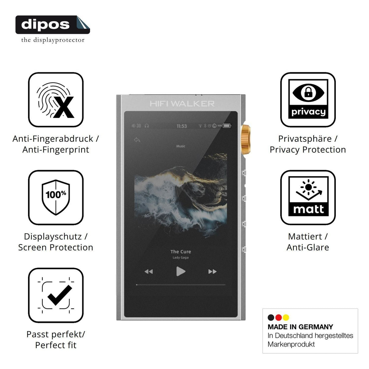 Blickschutzfolie für HIFI WALKER G7 Pro matt Schut (5)