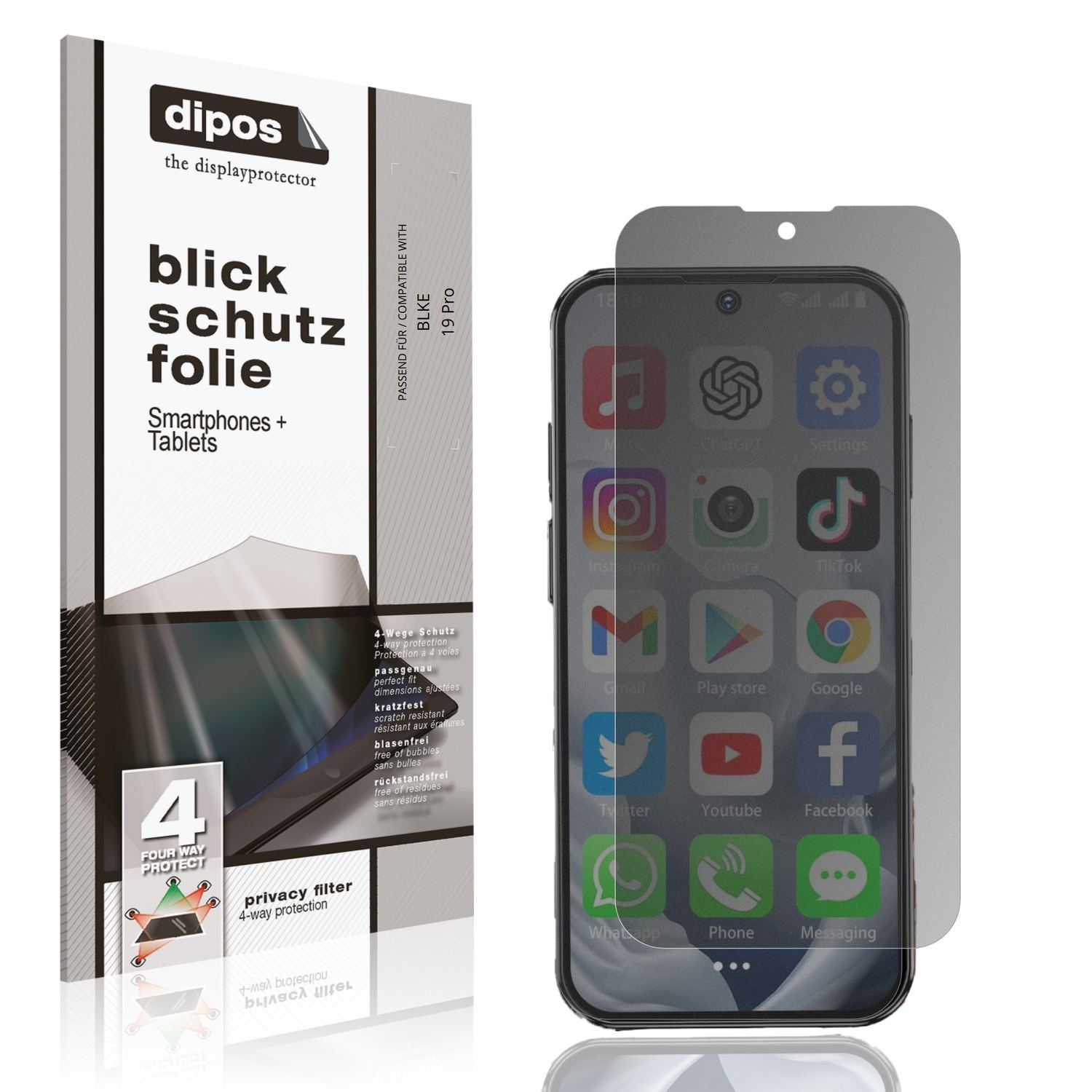 Blickschutzfolie für BLKE 19 Pro matt Schutzfolie  (1)