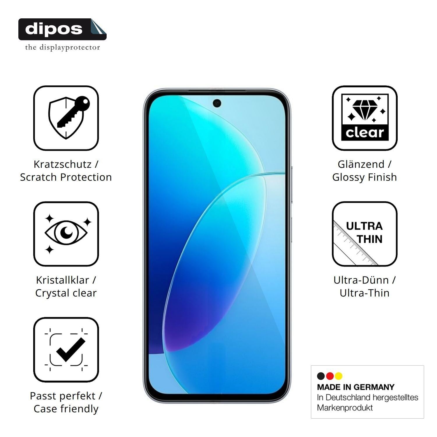 4x Schutzfolie klar für Vivo Y6 5G Display-Schutzf (7)